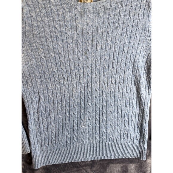 L.L. Bean Women's Cable Knit Long Sleeve Pullover Crewneck Sweater Size Large - Picture 2 of 7